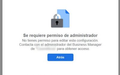 Error de plugin Facebook for WooCommerce: Se requiere permiso de administrador, no tiene permiso para editar esta configuración, contacta con el administrador de Business Manager para obtener acceso